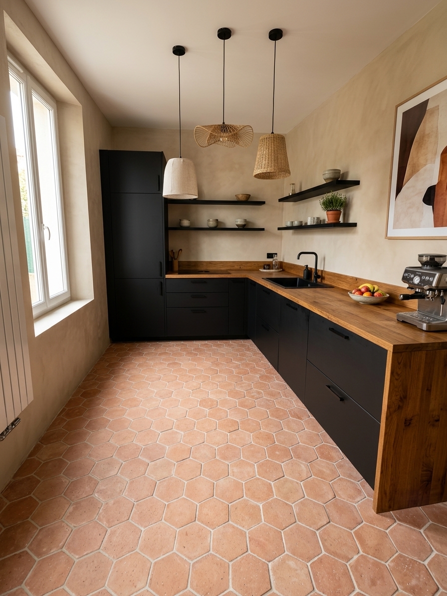 Projet carrelage au sol effectué par Rg carrelage 31, votre artisan carreleur sur Toulouse et ses alentours.